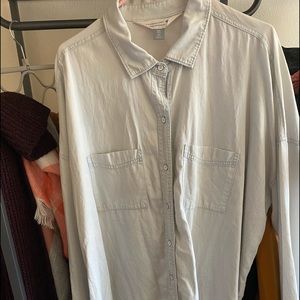 Washed denim boyfriend shirt